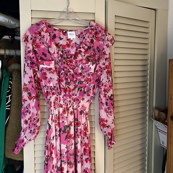 Misa Los Angeles Pink Midi Dress - Picture 4 of 4